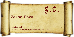 Zakar Dóra névjegykártya